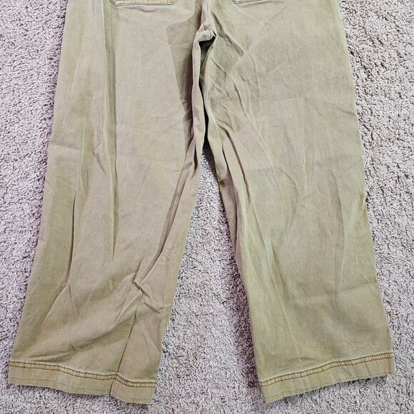 Old Navy Utility Pants Womens 4P Khaki Tan Stretch Cotton Wide Leg Casual - Picture 7 of 13